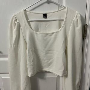 Shein White Puff Sleeve Top